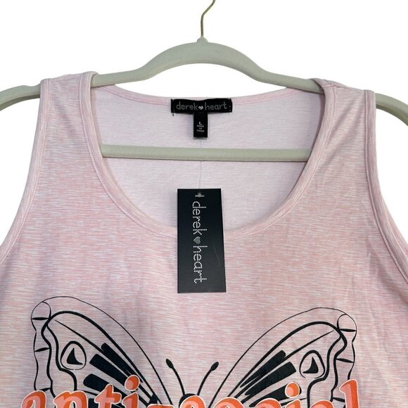 NWT Derek Heart Graphic "Anti-Social Butterfly" Tank Size L - Picture 2 of 4